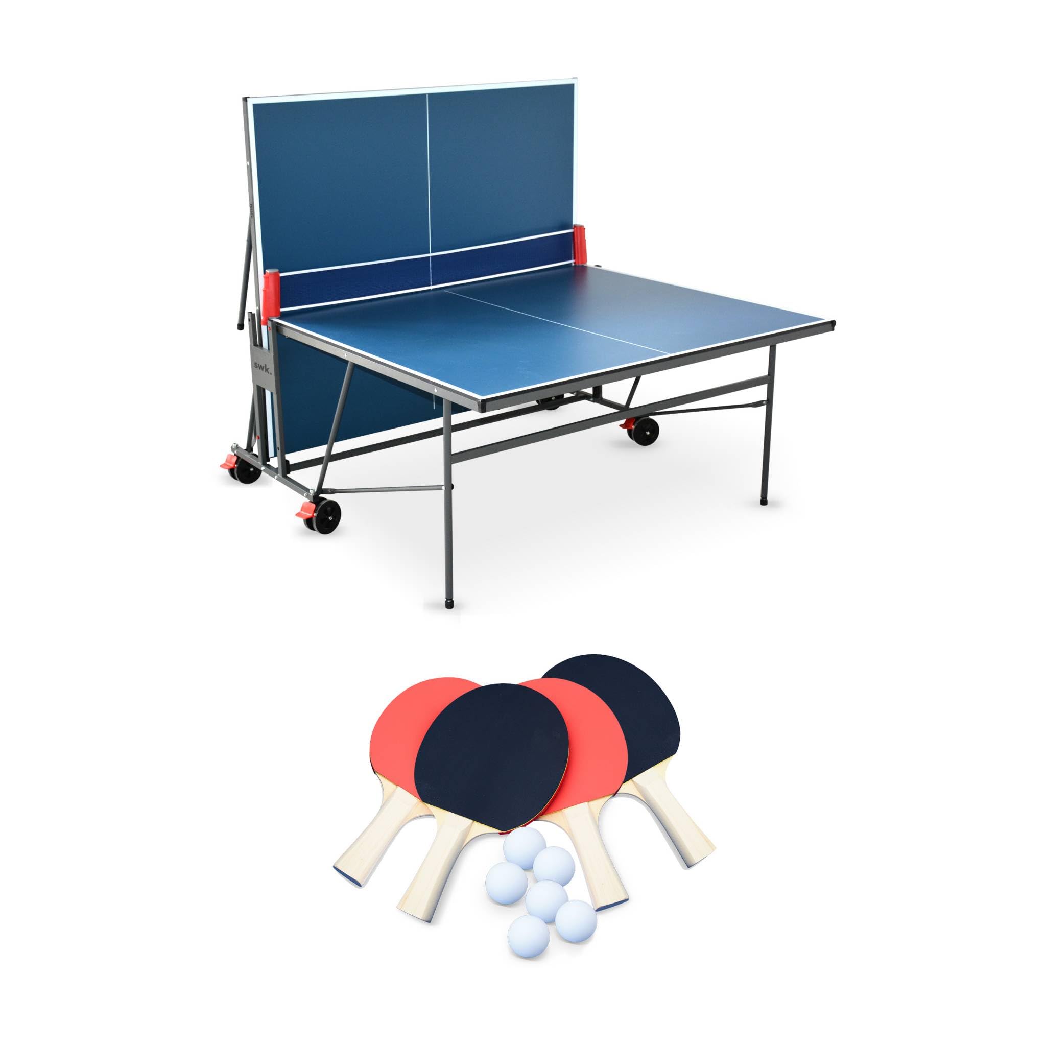 Table de ping Pong Indoor, avec 4 Raquettes et 6 balles, pour Utilisation intérieure, Sport Tennis de Table