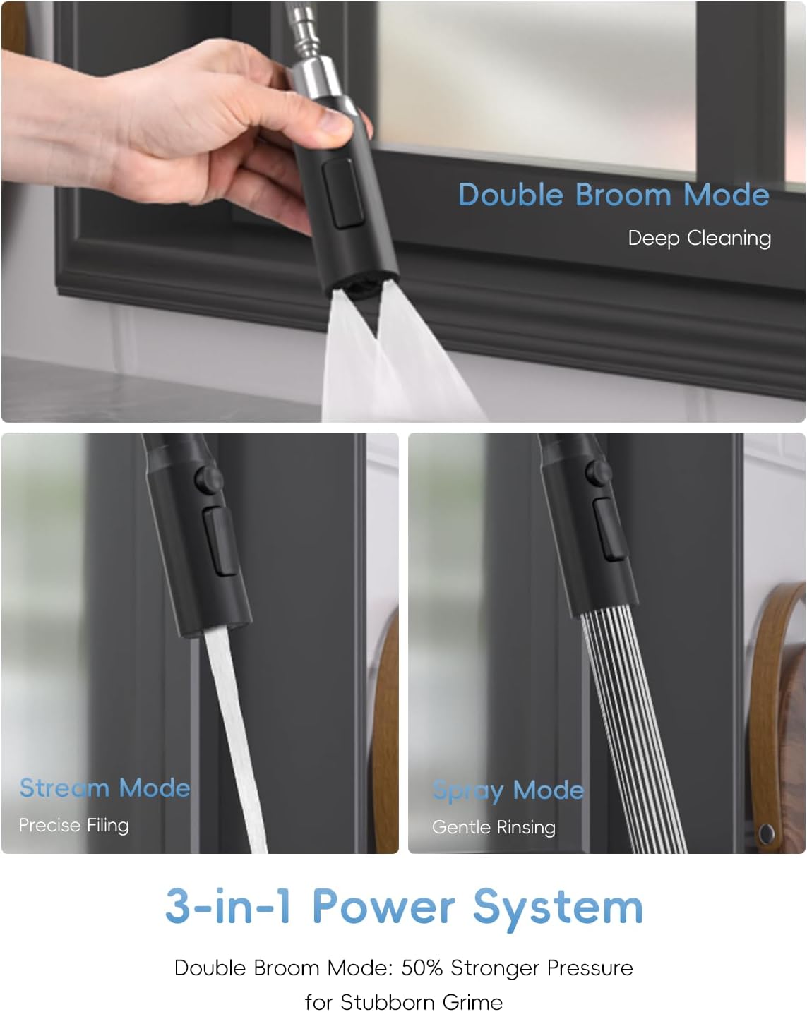 APPASO Touchless Kitchen Faucet with Pull Down Sprayer, Motion Sensor Kitchen Faucet with Soap Dispenser, Hands-Free, Stainless Steel, Single Handle for Messy Cooking and Families, Matte Black