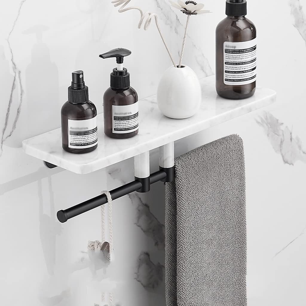 NPQPNAFC Shower Caddy Marble Copper Storage Rack Toilet Washstand Cosmetic Storage Rack Kitchen Shelves Wall Mounted Holde Organizer