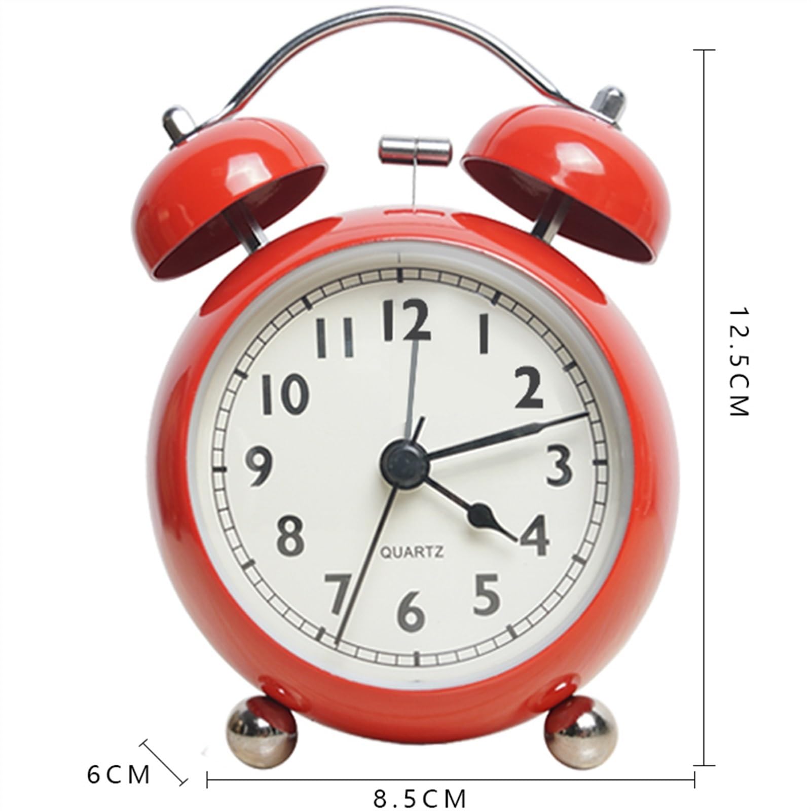 Sveglia Sunrise, retrò, Creativa, con Campana in Metallo, Orologio da Tavolo Semplice, Silenzioso, Luminoso, al Quarzo, Sveglie Silenziose da Comodino, Nero