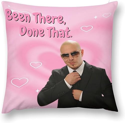 DISHILU Mr. Worldwide, Been There, Done That, divertida funda de cojín con meme para el hogar, funda de almohada decorativa para sofá o dormitorio,