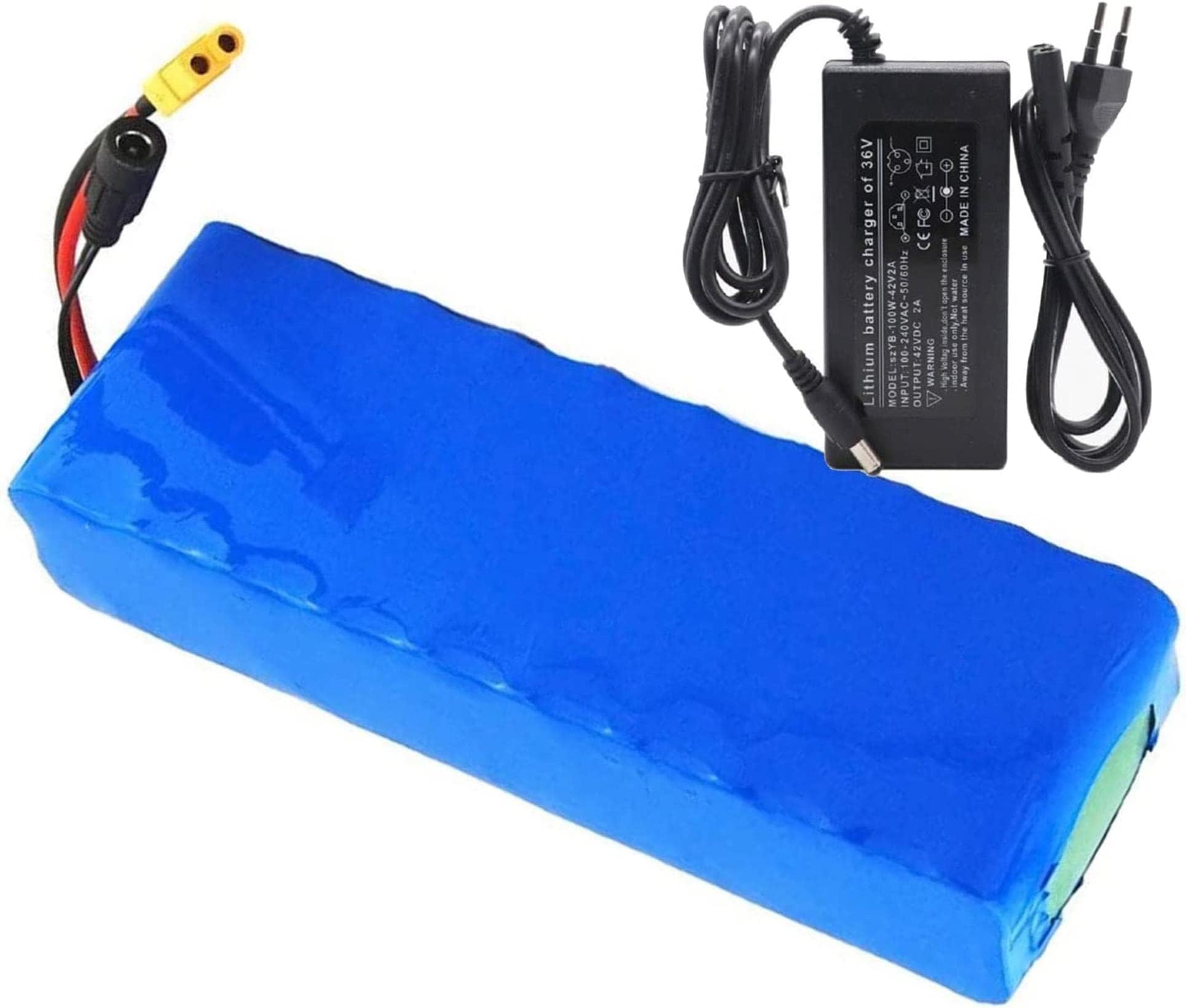 E Bike Battery 36V 10000mAh E-Bike Li-Ion Battery Lithium Ebike Rechargeable Battery with Charger and BMS for 100W 250W 350W Electric Bicycle Motor Kits