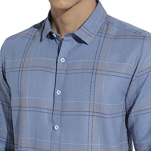 Image of CAHOOT Men's Button Up Regular Fit Shirt for Casual Wear | Regular Sleeve | Spread Collar | Button Closure | Shirts Crafted with Comfort Fit for Everyday Wear