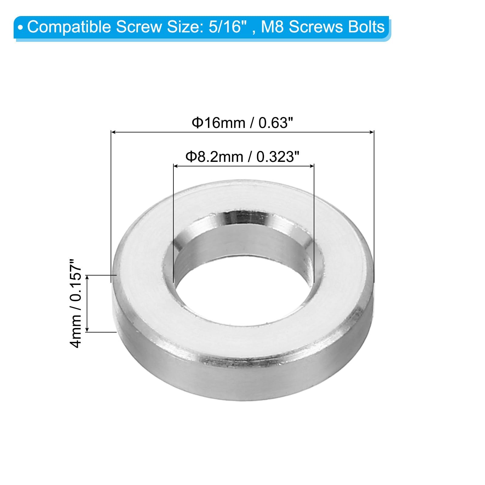 TA-VIGOR 5Pcs M8 Aluminum Spacer - Image 2