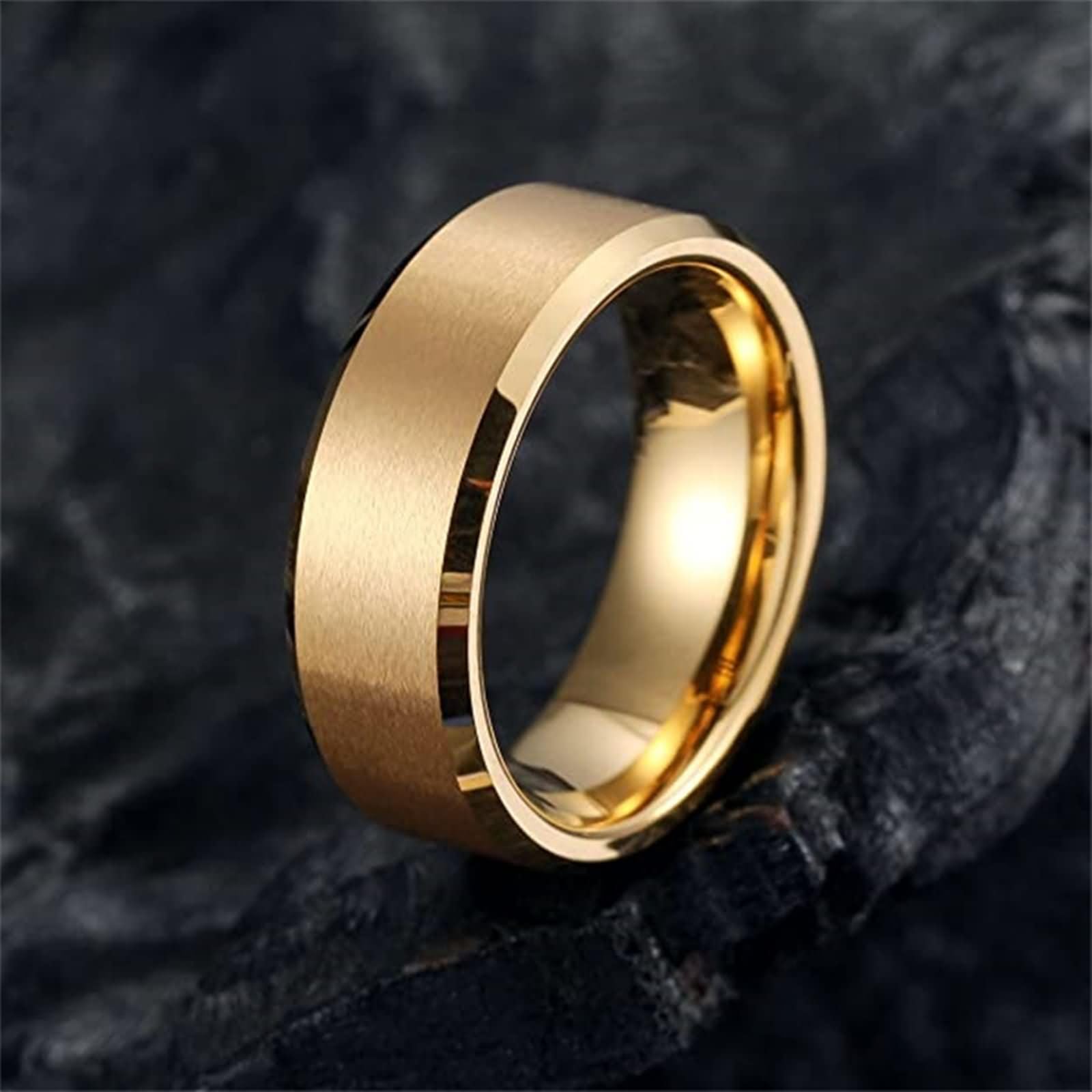 Damskie pierścionki męskie wolfram z grawerunkiem, 2 mm/4 mm/6 mm/8 mm/10 mm szczotkowane okrągłe, męski czarny pierścionek