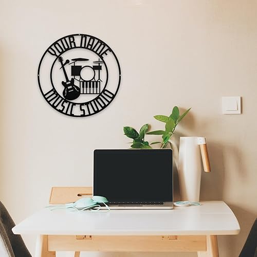 Miniatura 7 de Artsy Woodsy Placa de pared personalizada para sala de música, estudio de grabación, letrero de metal, decoración de cueva para el hogar, regalos