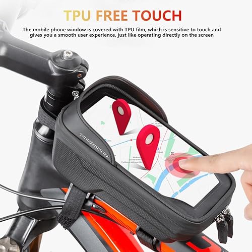 Miniatura 4 de Bolsa impermeable para marco de bicicleta, soporte para teléfono de tubo superior MTBRoad Bike para teléfonos de menos de 7 pulgadas, bolsa