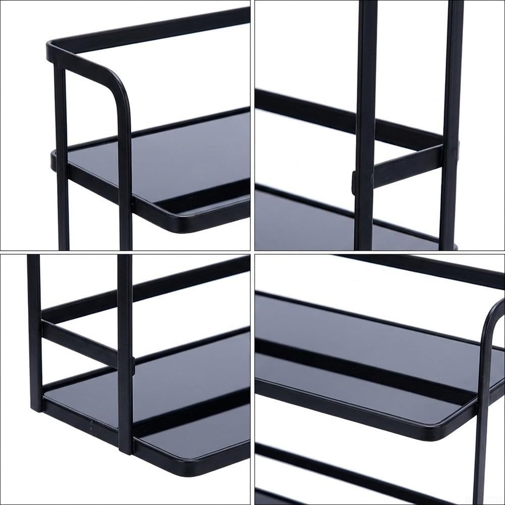 Organizador Cocina 2 Baldas para acero Negro Organizador Cocina