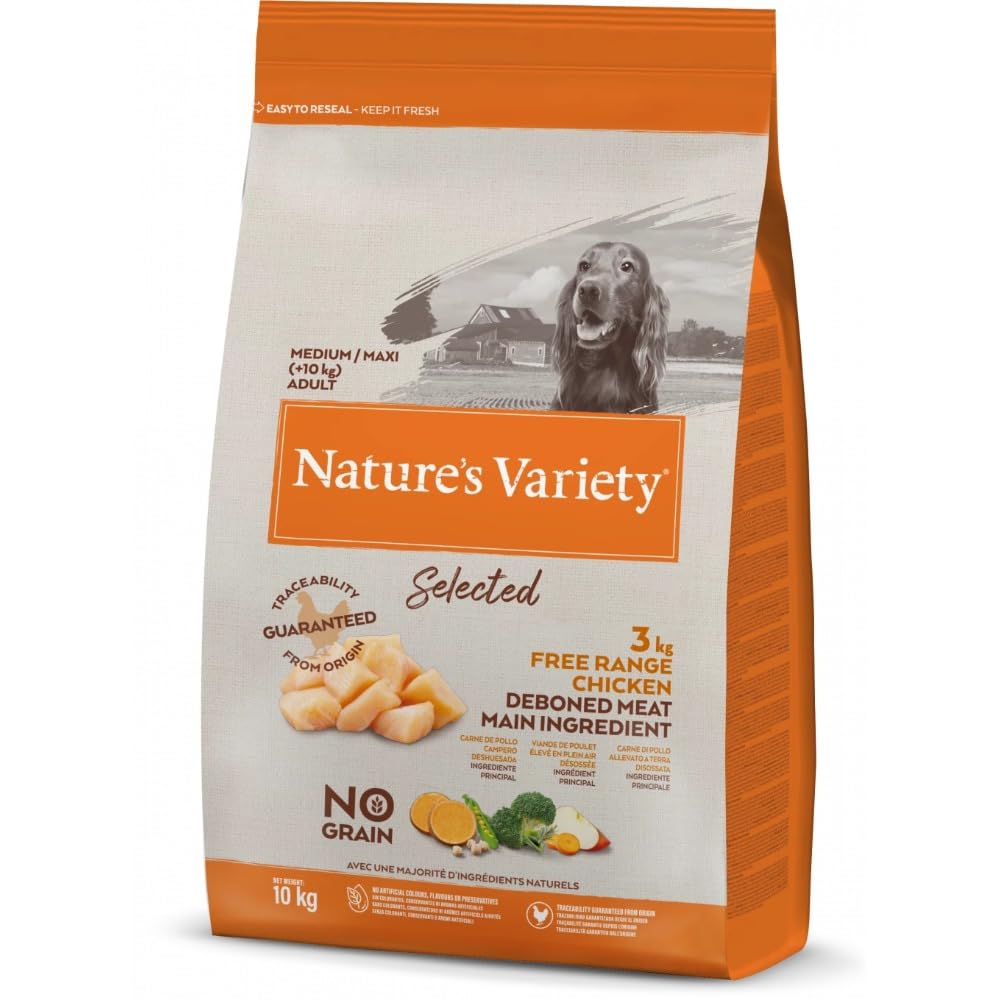 Nature's Variety Selected Complete Dry Food for Medium & Maxi Dogs with Free Range Chicken - 10 Kg