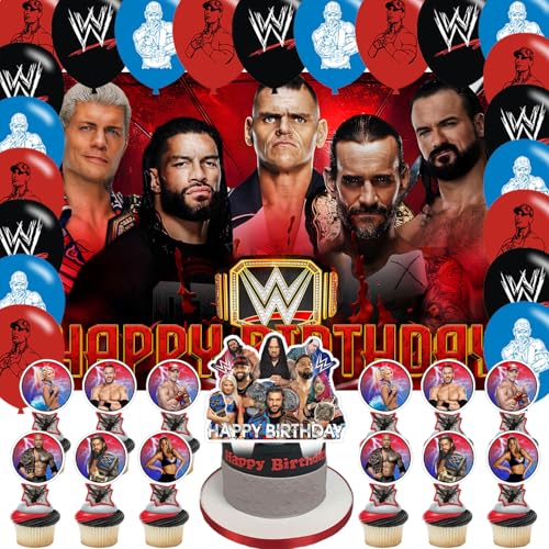 Wrestling Birthday Backdrop Wrestling Boxing Match Poster for Boxing Party Decorations Cartoon Birthday Supplies Background Studio Shoot Photo Props