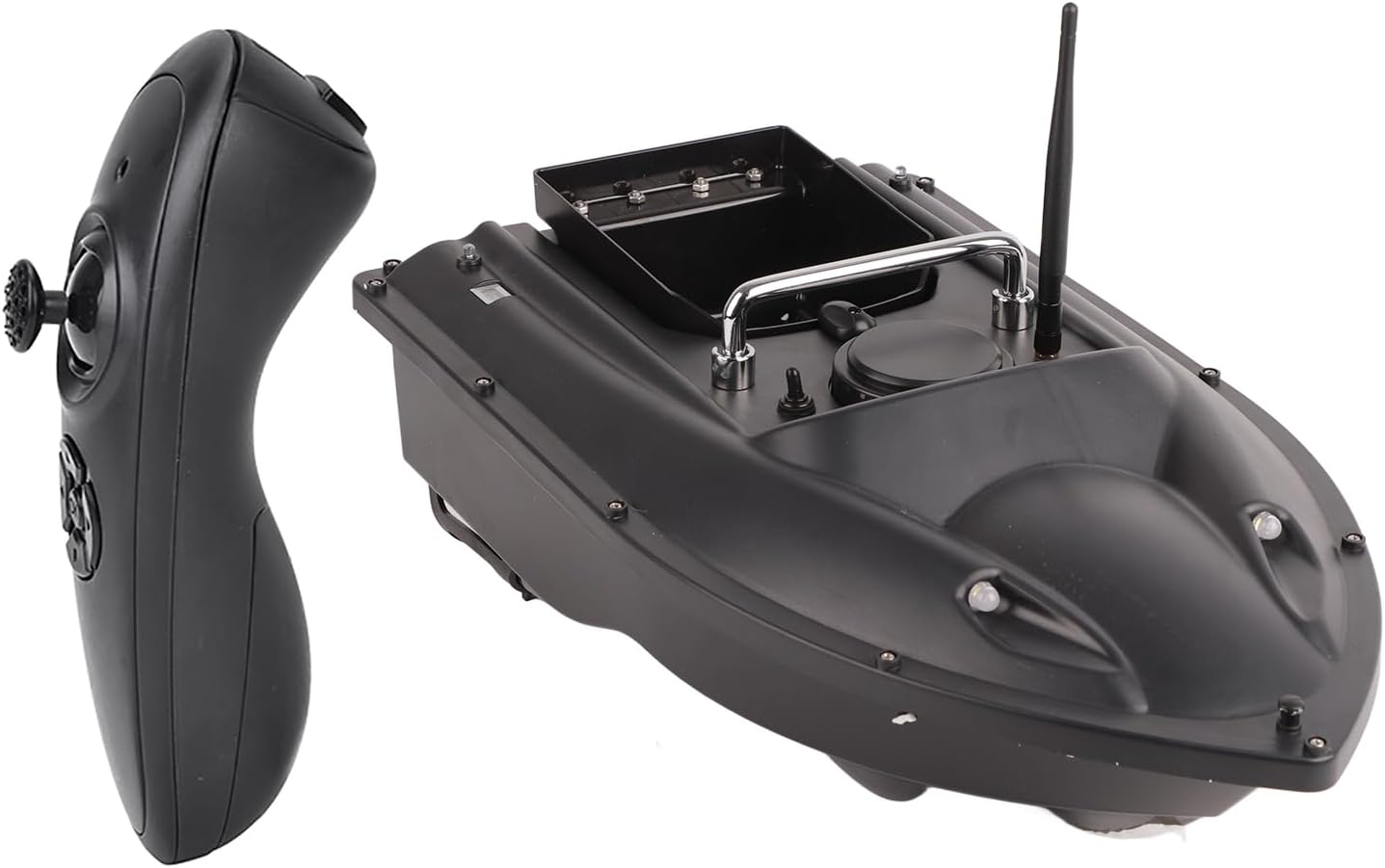 Airshi ABSStainless Steel RC Fish Lure Boat, 3H Standby Time Fish Bait Boat Finder, for Wild Fishing Pool Lake Sea Fishing (Black)