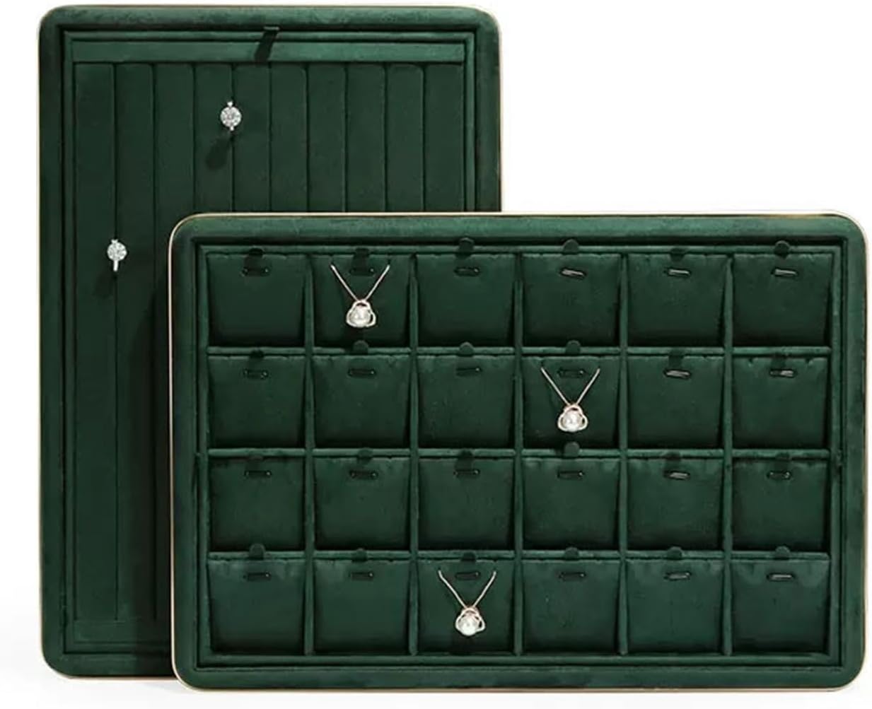 ジュエリーオーガナイザー ジュエリー引き出しオーガナイザーセット 積み重ね可能なジュエリーオーガナイザートレイ 引き出し用 リング