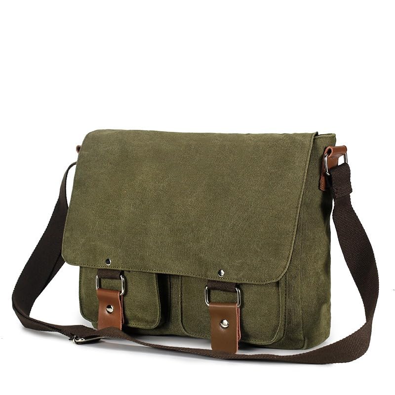 Image of Handcuffs Vintage Canvas Messenger Bag for Men & Women Crossbody Sling with Multiple Pockets Stylish Shoulder Satchel for College, Office, Travel & Daily Use