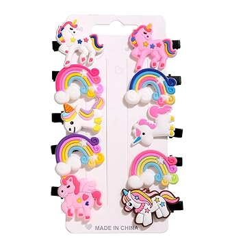SHOPPING IN HANDS 10 Princess UNICORN RAINBOW Mermaids Hair Clips Set Baby Hairpin For Kids Girls Princess Hair Clips with Alligator Set Baby Hairpin For Kids Girls Toddler Hair Accessories..