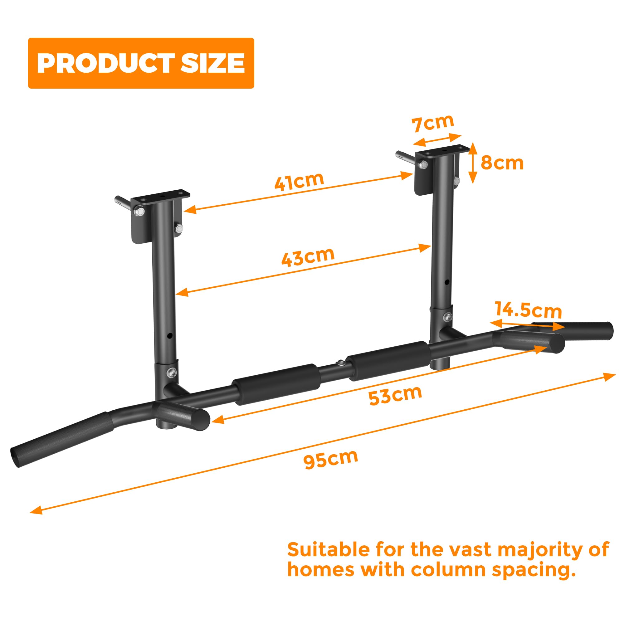 ONETWOFIT Klimmzugstange Wandmontage, Balkenmontage, Deckenmontage 3 in 1, Heavy Duty für Indoor Home Gym Workout multifunktionelle Klimmzugstange (Max Load 200kg)