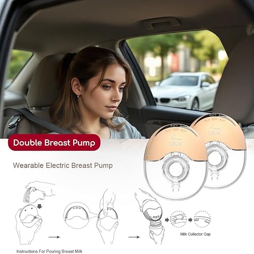 Miniatura 6 de Likac - Extractor de leche manos libres portátil y recargable, 4 modos y 12 niveles de intensidad, bomba de lactancia discreta para madres posparto
