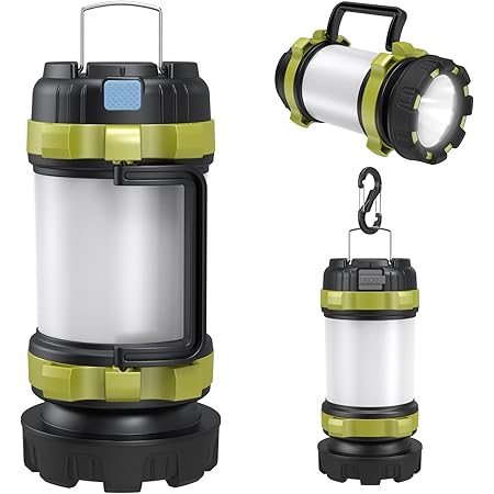 Camping Lantern Rechargeable , Alpswolf Camping Flashlight 4000mAh Power Bank,6 Modes, IPX4 Waterproof, Led Lantern Camping, Hiking, Outdoor Recreations, USB Charging Cable Included