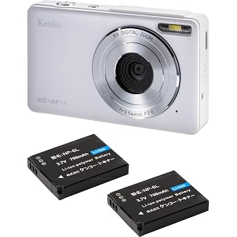 【Amazon.co.jp Exclusive】 Kenko Compact Digital Camera KC-AF11 WH ST Battery 2-piece Set 5 million pixels Auto Focus Function 