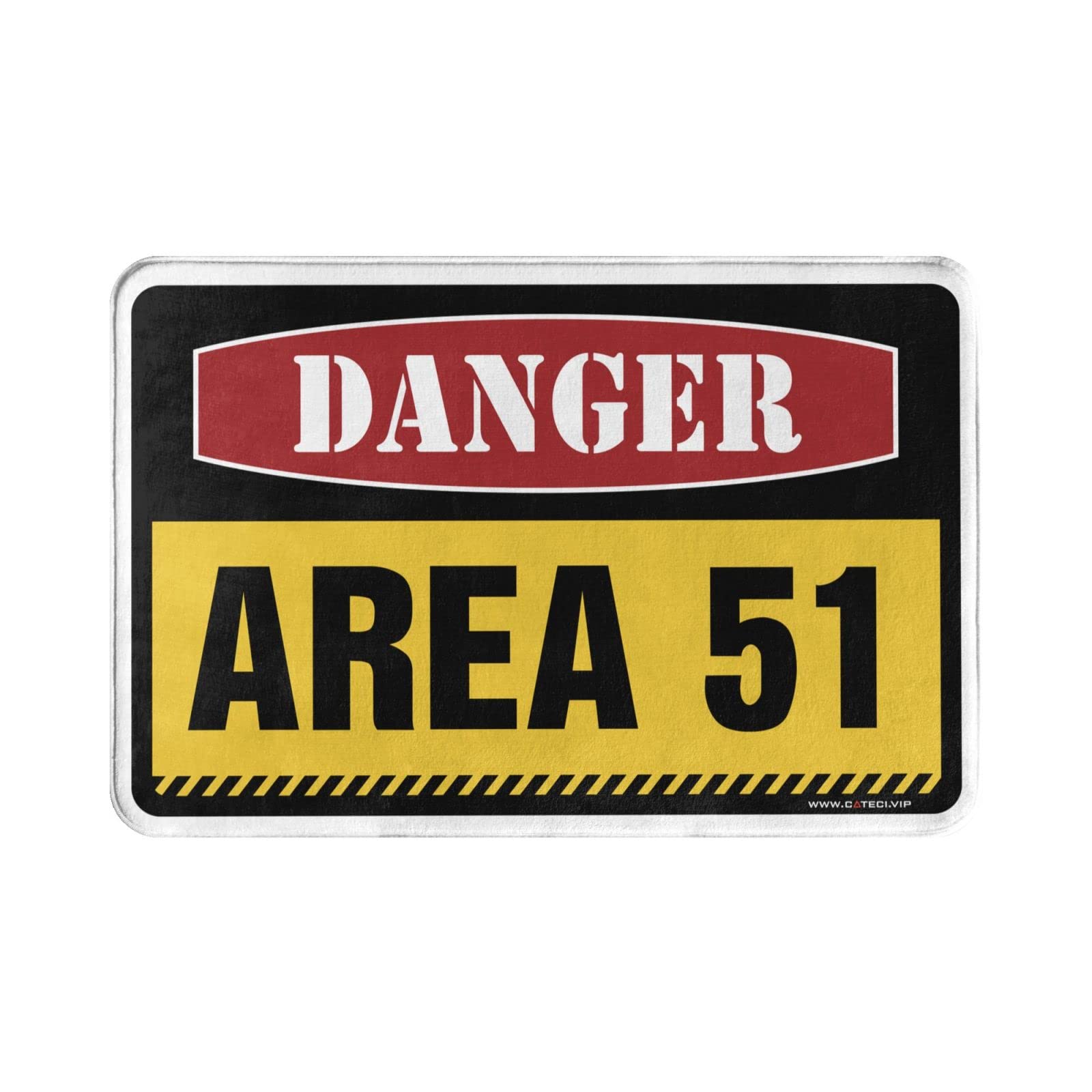 Decoraciones navideñas de área de advertencia 51, alfombra no trespassing para entrada (tamaño 65 x 90 cm)