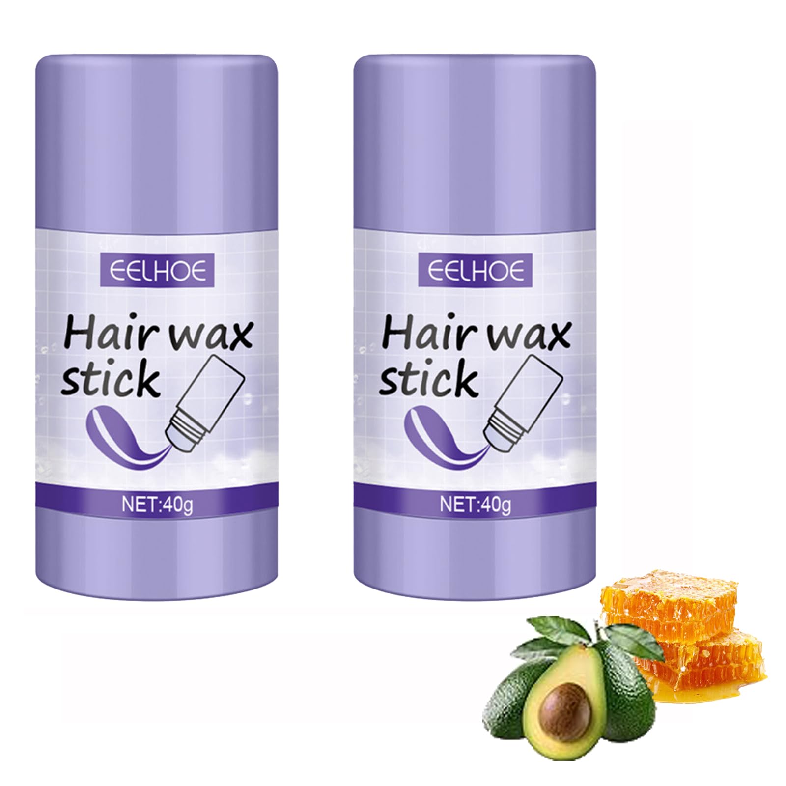 Joyeee2 Pcs Wax Stick Hair, Styling Hair Wax Stick, Edge Control Stick for Men and Women, Hair Wax Stick for Wigs, Non-greasy Hair Stick for Fly Away & Edge Frizz Hair, #1