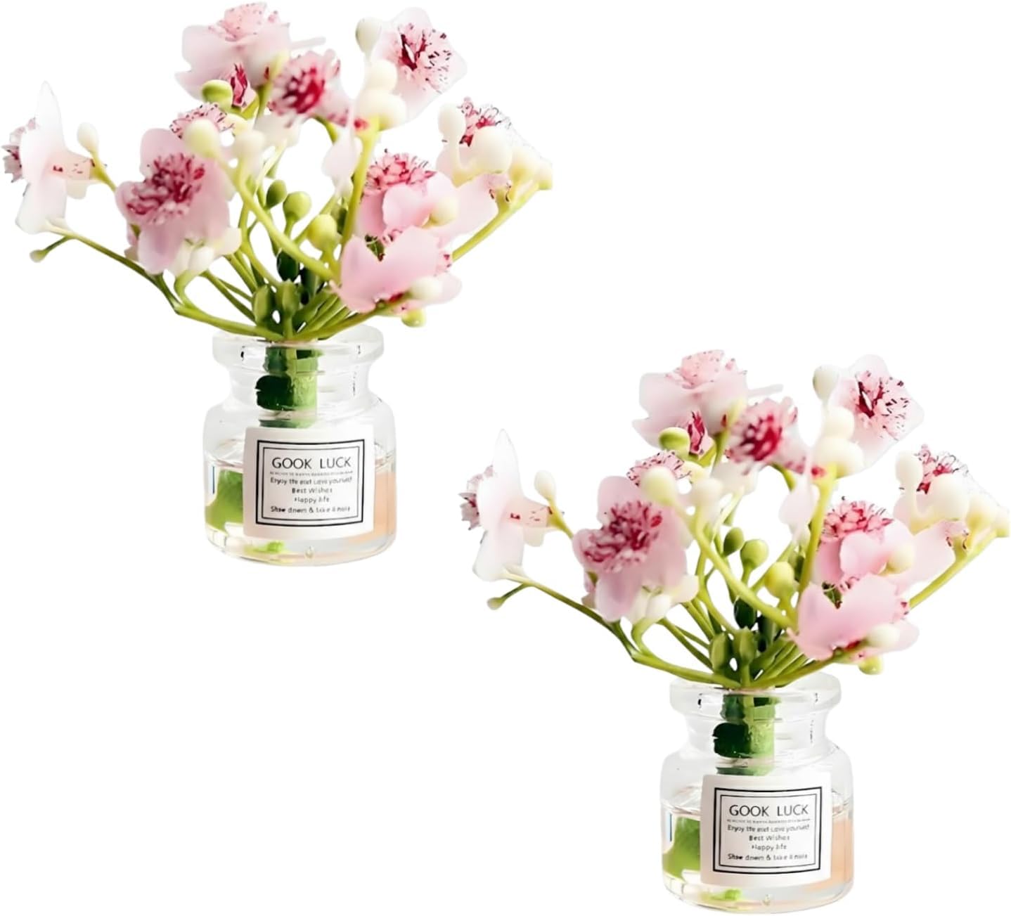 2 Pcs Pink Miniature Flowers in Vase Set - 1:6 Scale Dollhouse D馗or with Realistic Details, Tiny Floral Arrangements for Micro Landscape, Train Platform and Fairy Garden Accessories?