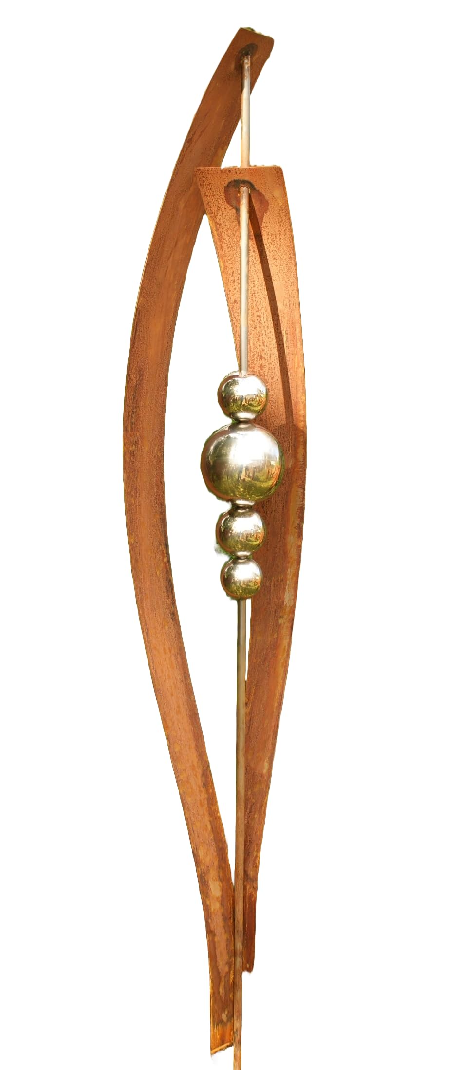 Gartendeko Roststab Petra, 200 cm, Gartenstecker mit 4 Elegantes Geschenk