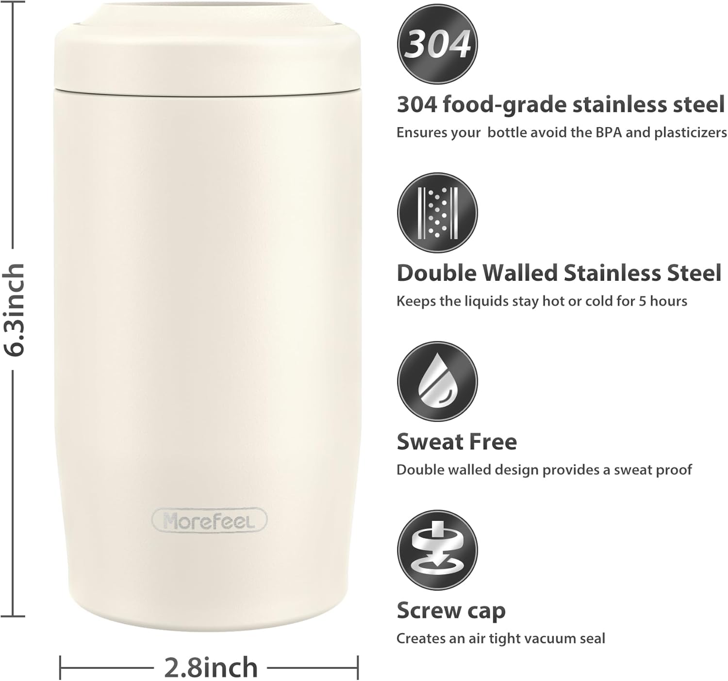 4-in-1 Skinny Can Cooler Double Wall Stainless Steel Insulated Can Holder,Can Coozie, Works With 12 Oz Slim Can,Standard Cans,Beer Bottles & As Pint Cups (Light Beige) - Image 6