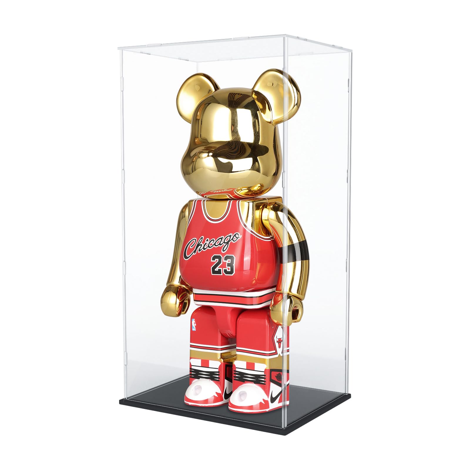 Nynelly 75 cm Tall Acrylic Display Case for Lego Space 10341 for Bearbrick 1000% Models Figures Dolls - Assemble Dustproof Thickened Clear Display Box Cabinet (Black, 40x30x75 cm)