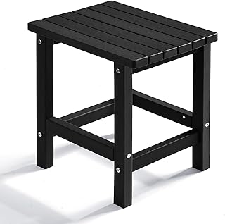PASAMIC Adirondack Square Side Table, HDPE Outdoor Side Tables, Weather ...
