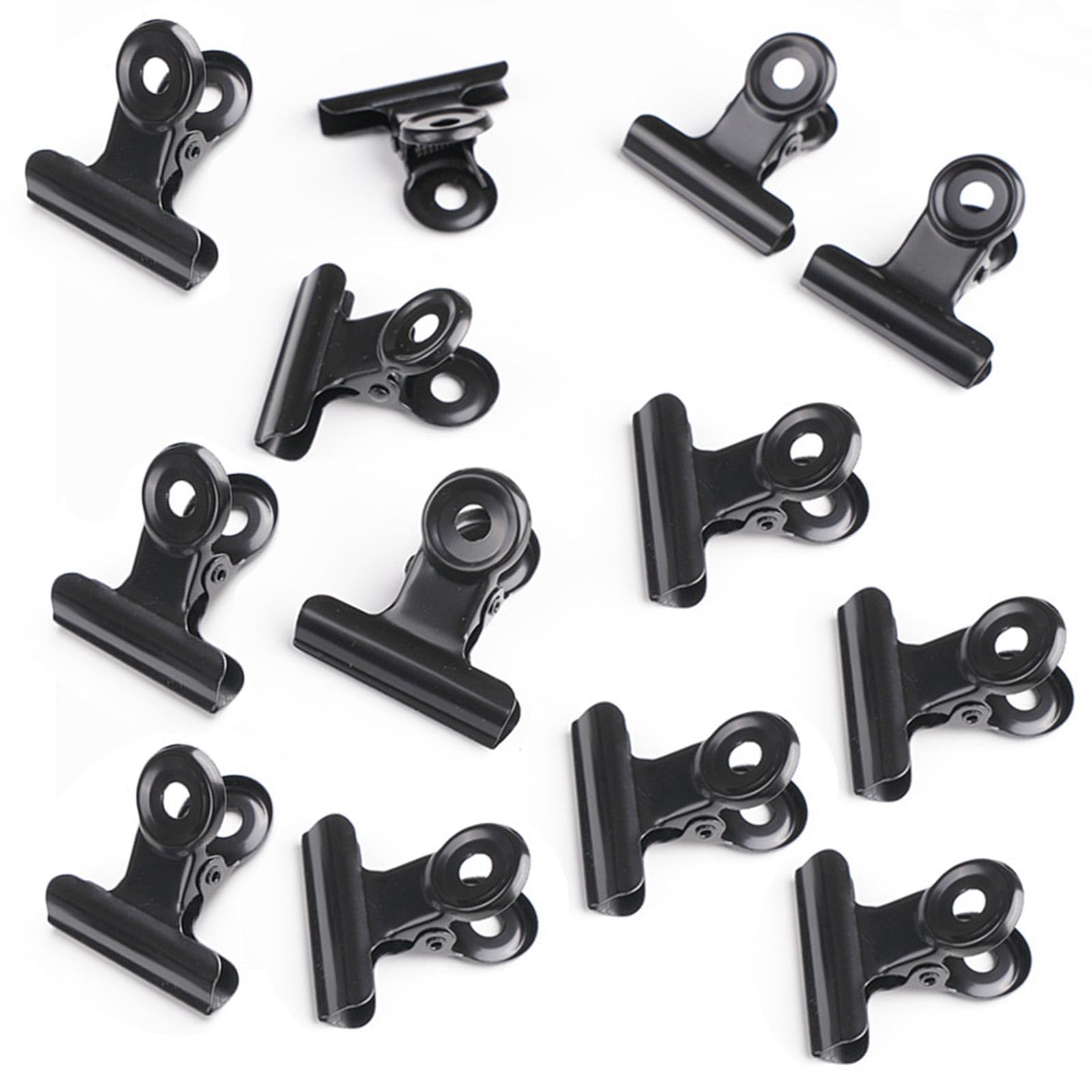 Pinzas Papeleria Metálicas,Abrazadera de Clip de Papel,Clips de Carpeta Pinzas Metalicas(Negro-50 Piezas)