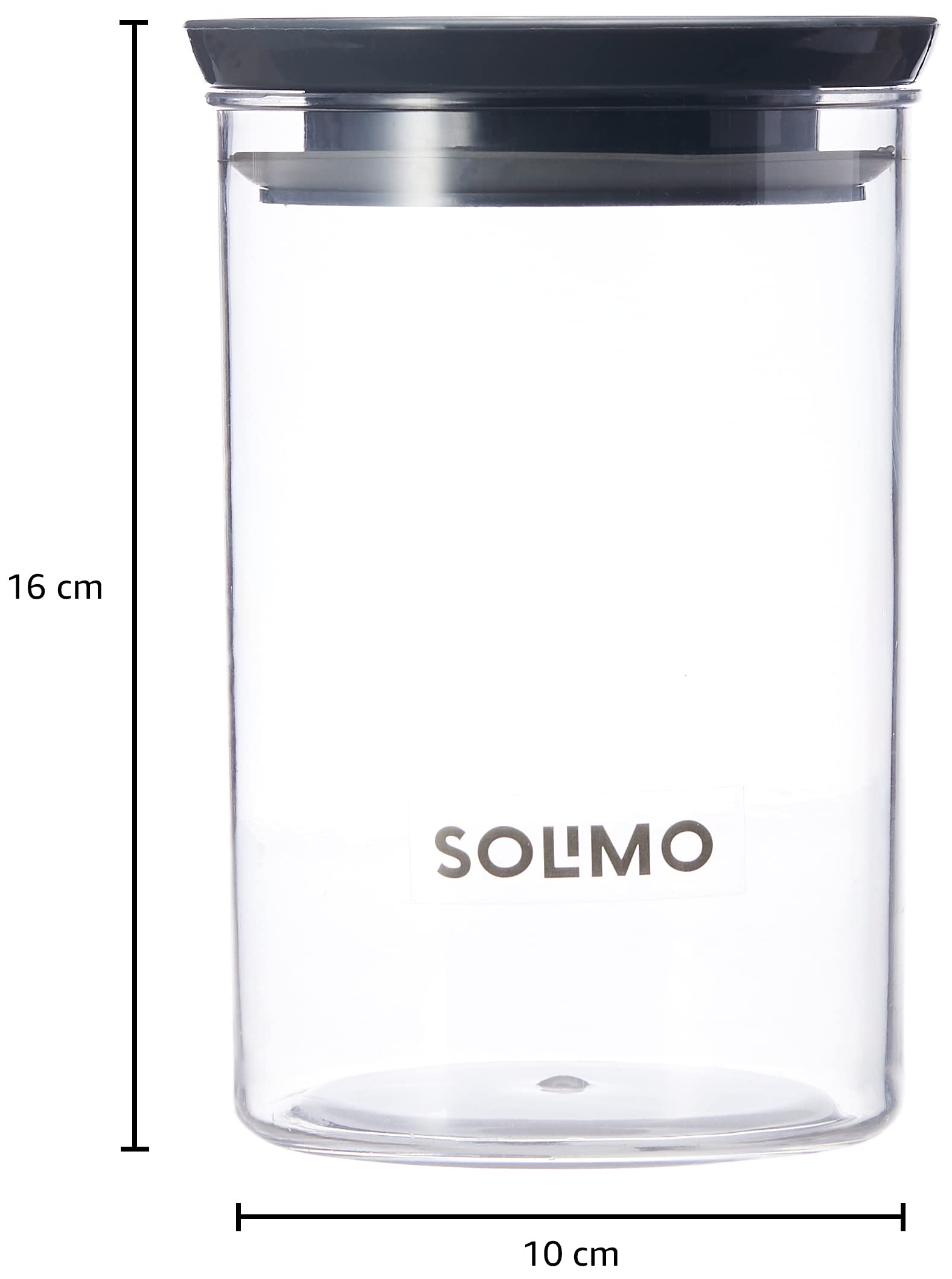 Amazon Brand - Solimo Plastic Storage Jar and Container Set I Air Tight & BPA Free Containers For Kitchen Storage Set I Grocery Kitchen Container Set I Multipurpose Jar, 900 Ml Each, Set 6, Grey 3