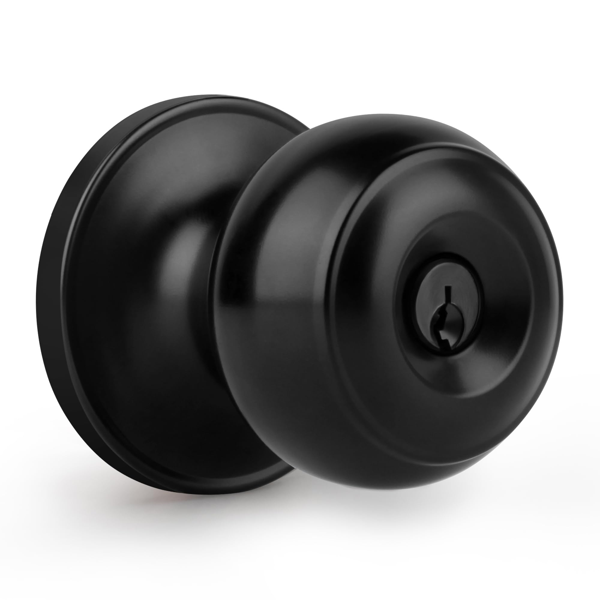 Matte Black Passage Door Knob - No Key Required -10