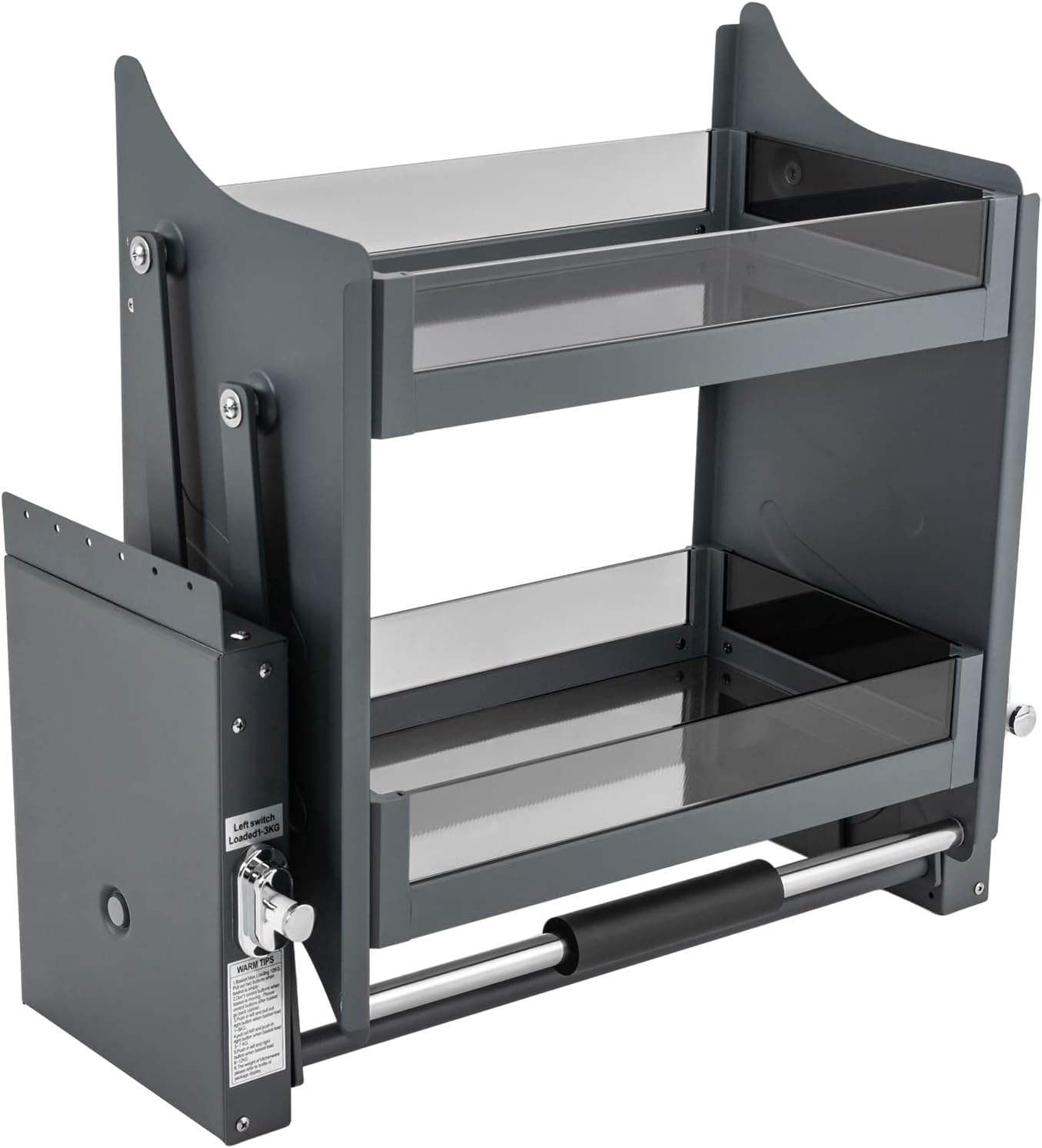 Blind Corner Cabinet Organizer - Pull Down Shelf & Spice Rack for Upper Kitchen Wall Cabinet Storage