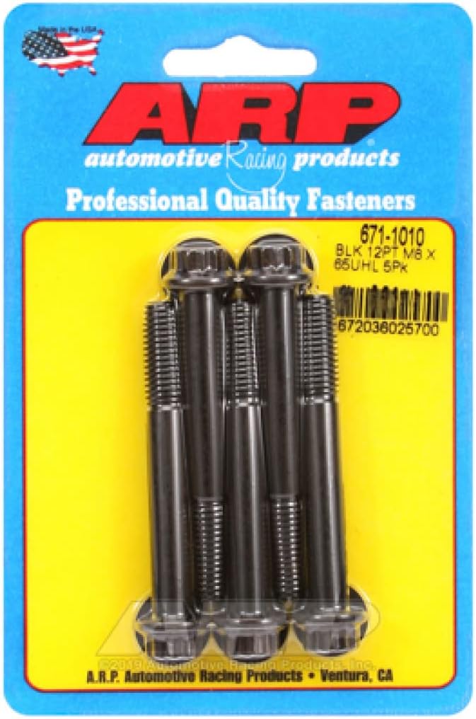 ARP 12pt Bolts M8 x 1.25 x 65 5/pkg Black Oxide