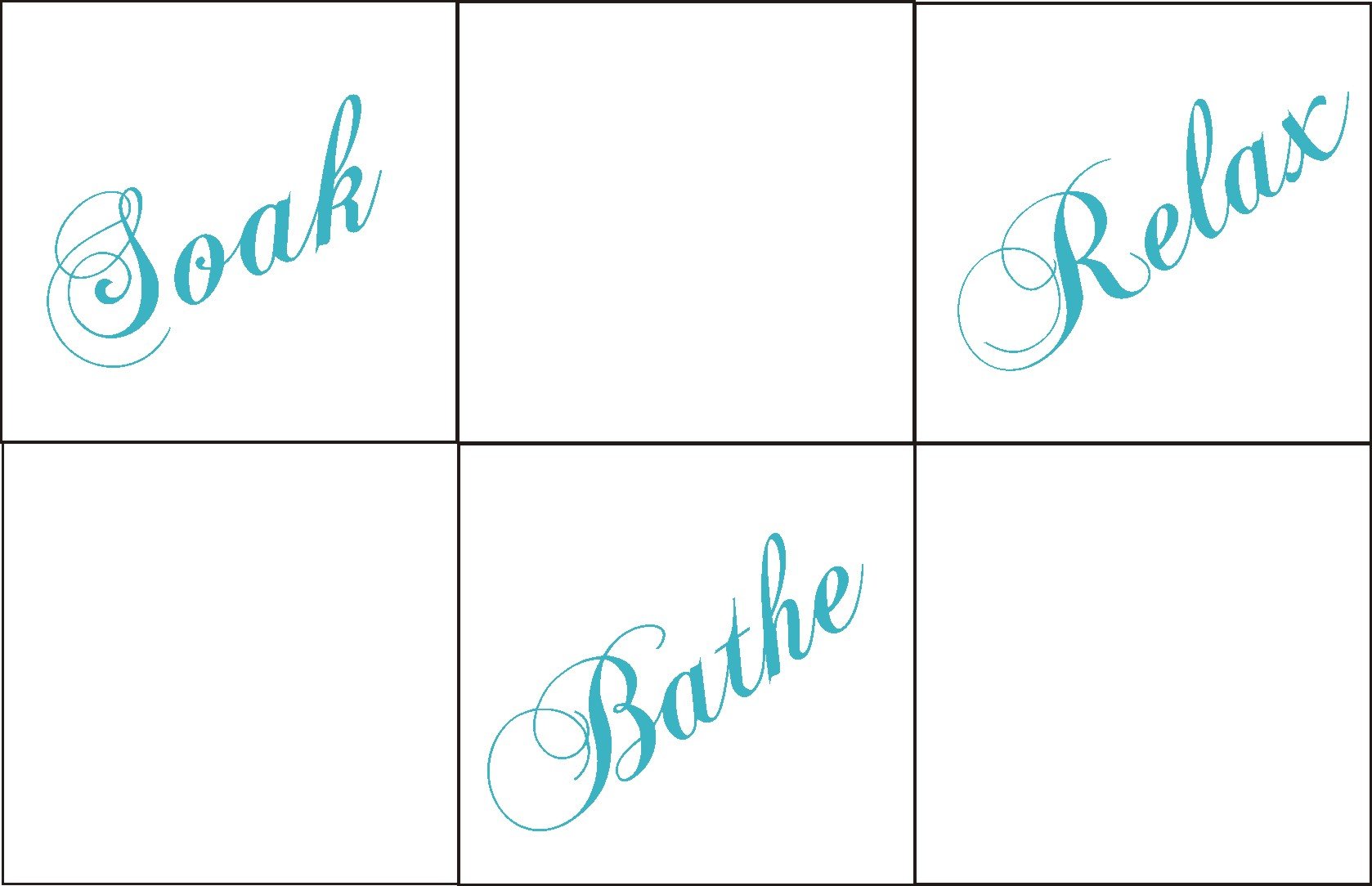 FSSS Ltd 12 x Bathe Relax Soak CS Tile transfer stickers kitchen bathroom. ANY COLOUR. (BLACK, 130mm)