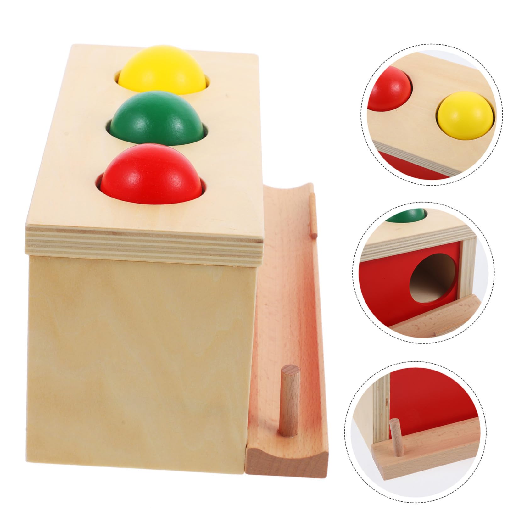 Hohopeti Giocattolo Montessori per Mesi e Anno Tavolo Pressa Palle in Legno per Sviluppo Coordinazione Occhio-mano Motricità Fine e Pensiero Logico Gioco Educativo per Prima Infanzia