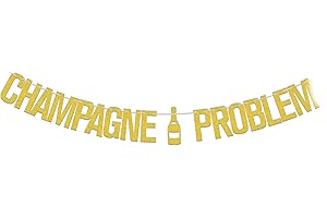 Gold Glitter Champagne Problems Banner