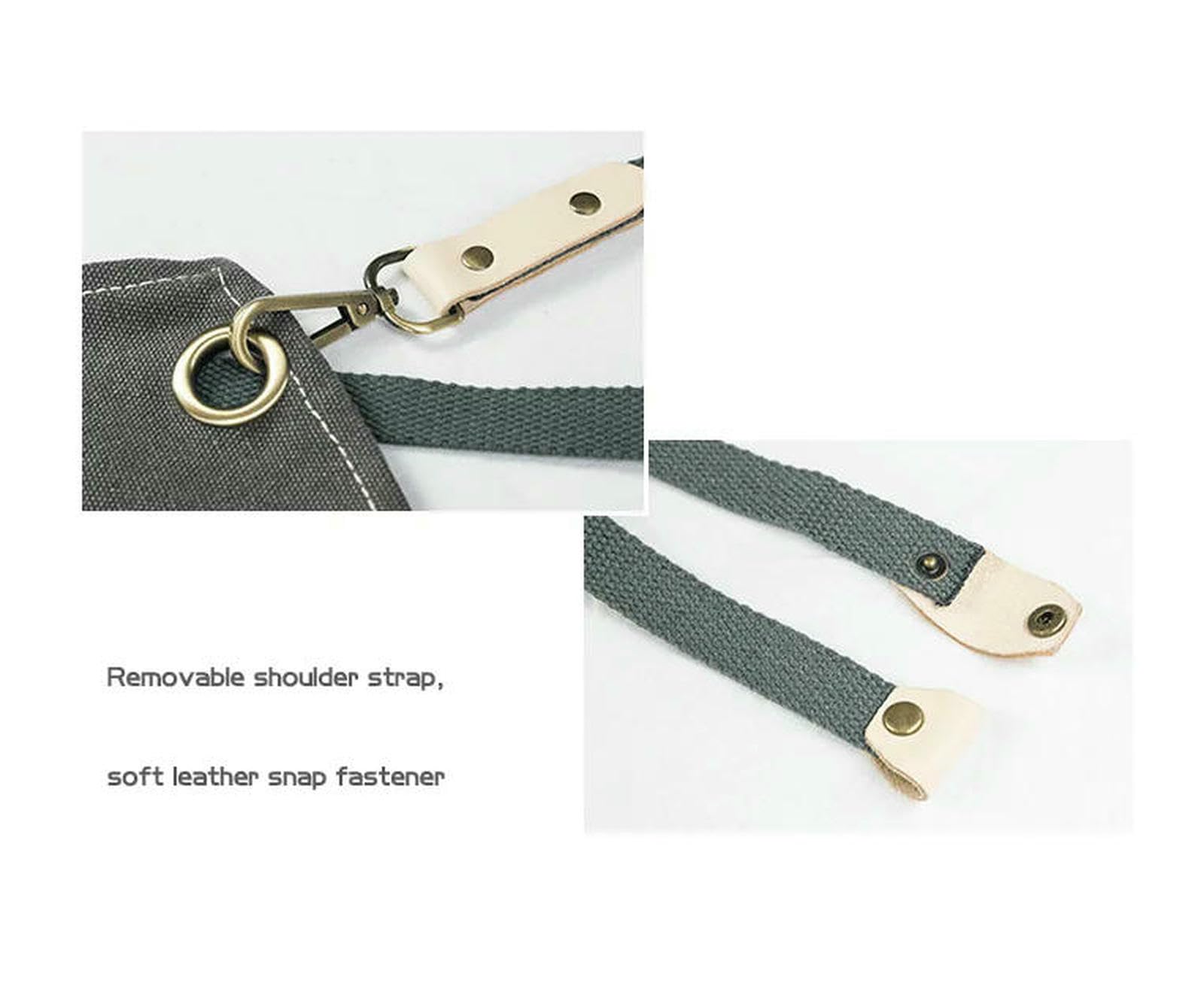 Grembiule da Giardinaggio Duty Canvas Barista Chef Ristorante Uomo Cuoio Giardino BBQ Griglia Grembiuli Parrucchiere con Tasche Attrezzate-Verde