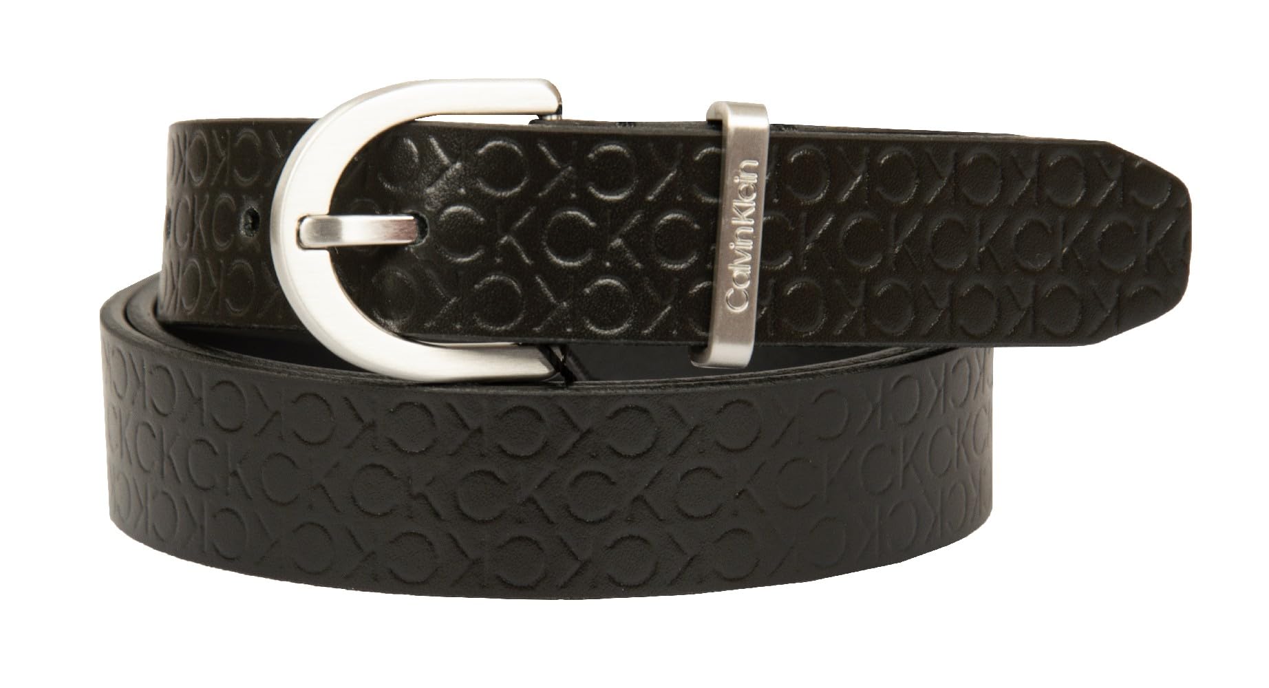 Calvin Klein CK real leather belt with logo fabric height 2 5 item K60K610977 BAX Black Nero 90