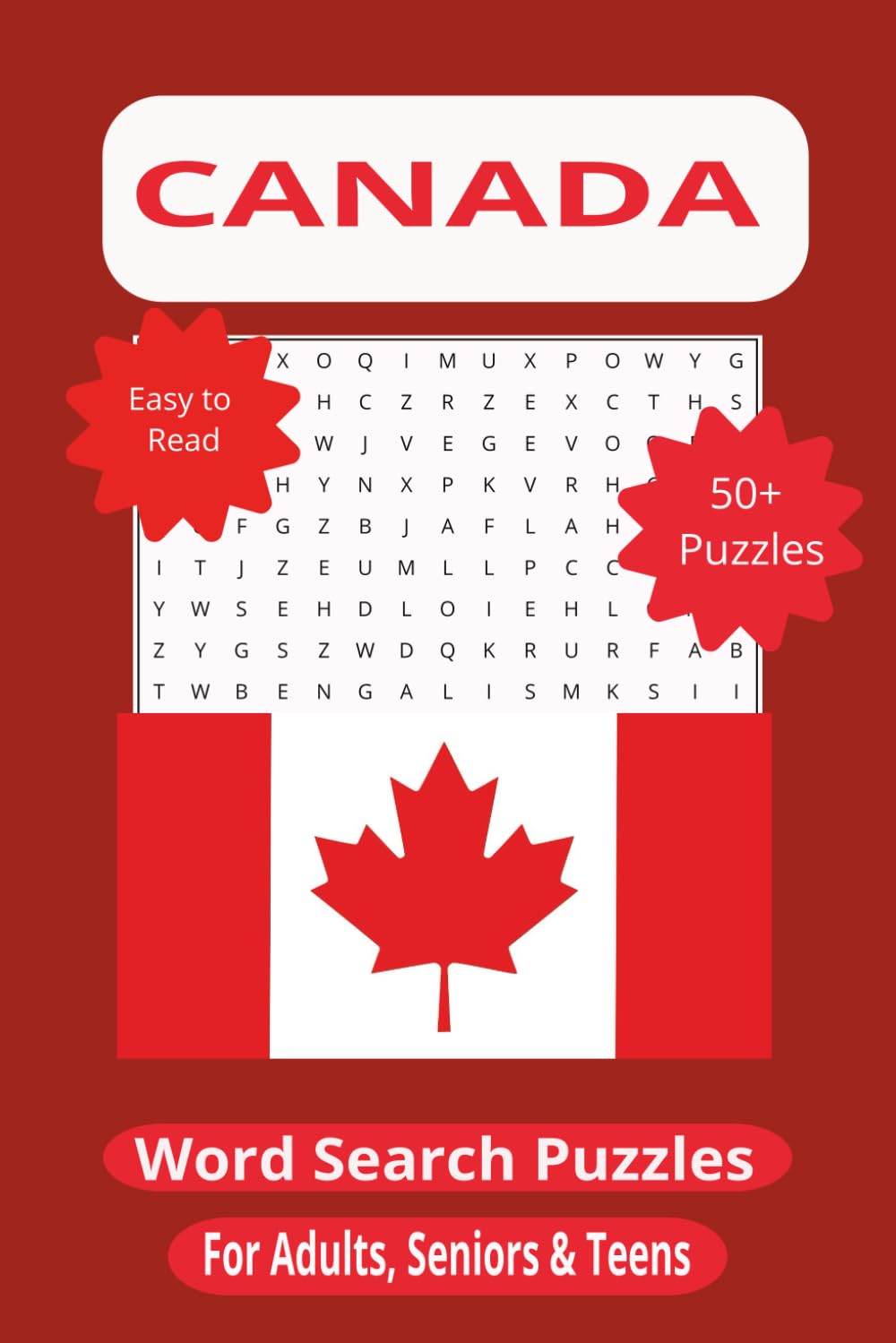 Canada Word Search Puzzle Book for Adults, Seniors & Teens | 55 Puzzles Celebrating Canadian Culture, Cities & Landmarks