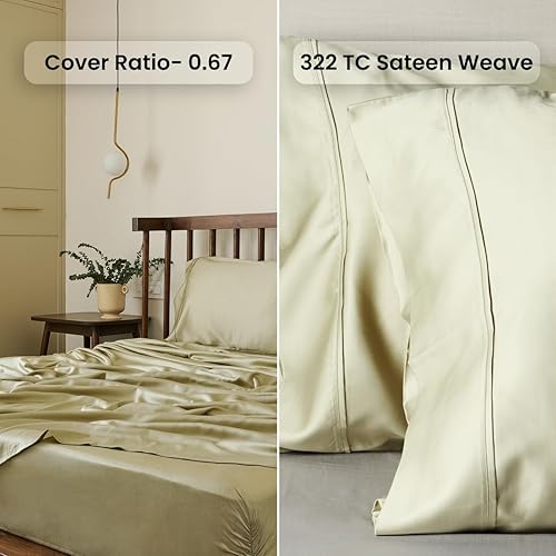 Miniatura 4 de Sábanas tamaño Queen certificadas 100% eucalipto, Tencel Lyocell  Juego de 4 piezas  Tejido satén  Verdadero carbono cero  Suave para la piel