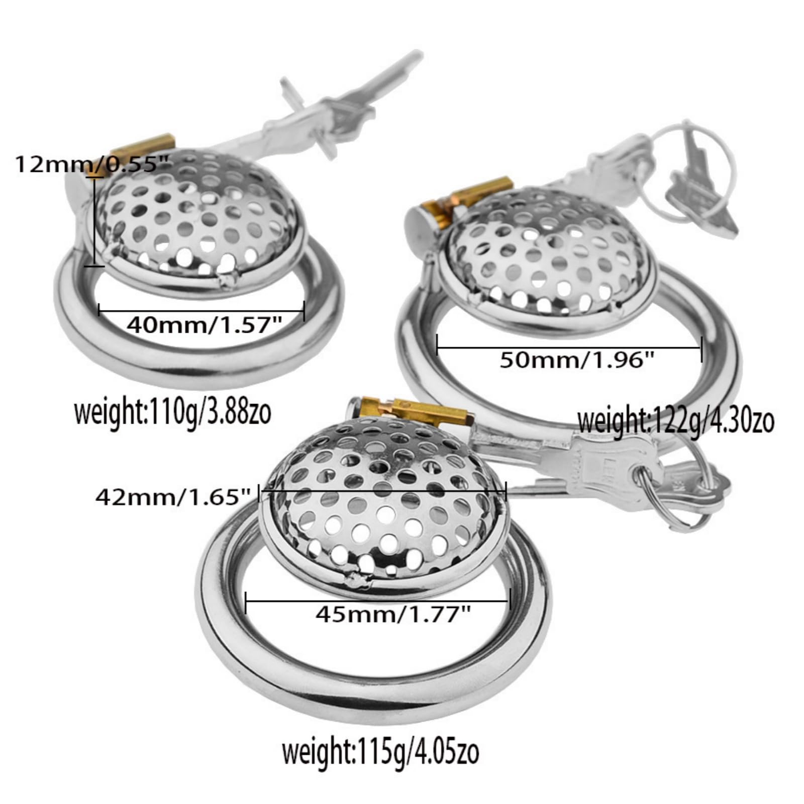 Hdynasty Nuovi Uomini in Acciaio Inox Piatto Traspirante Yoga Fitness Cage (40 mm / 45 mm / 50 mm)