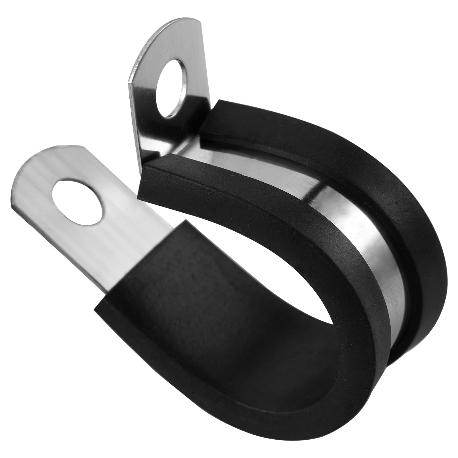 GZXUNFA 1/2 Inch R-Type Rubber Cushioned Insulated Clamp, 304 Stainless Steel Cable Clamp for Secure Pipe Fastening or Wire Cord Installation(20 Pack)