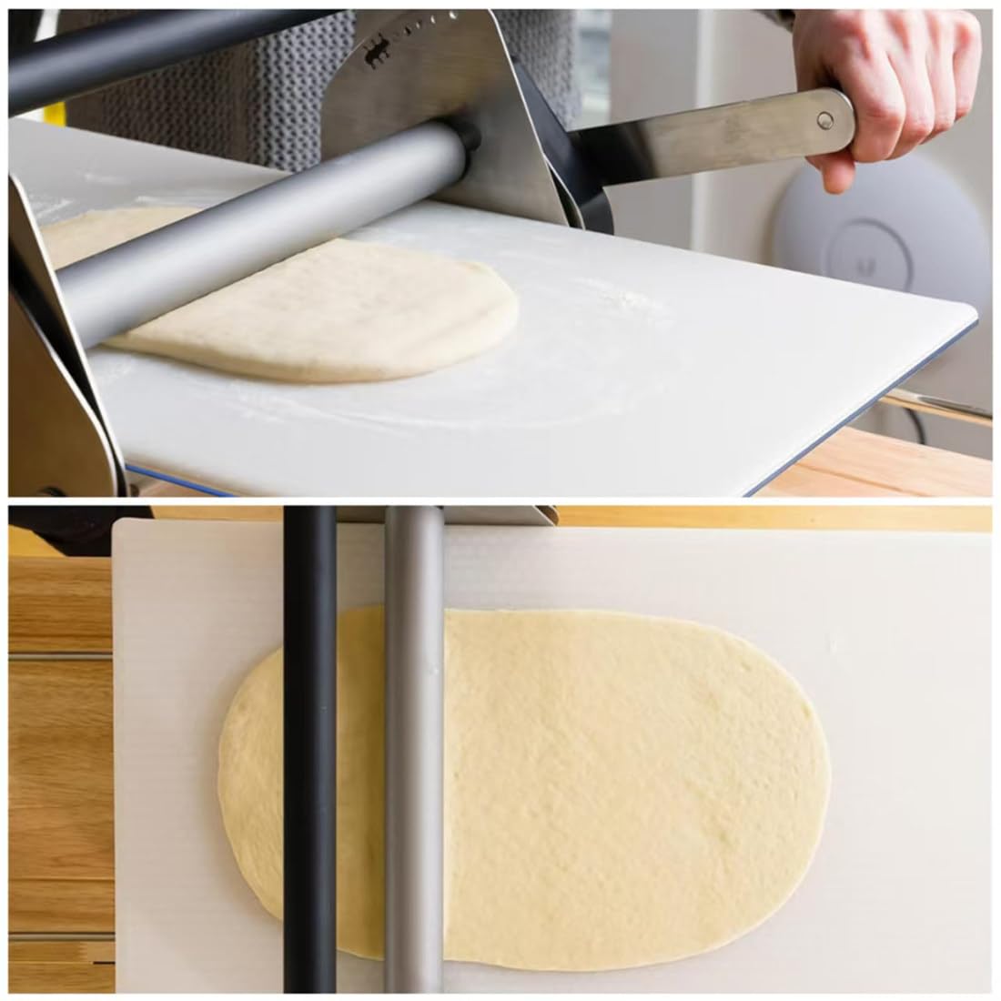Laminadora De Masa, Laminadora Reversible De Hojaldre Y Fondant De 30 Cm/39 Cm, Rodillo Manual, Grosor Ajustable De 0 a 1,7 Cm, Laminadora Plegable Para Panaderías Y Repostería,RS101