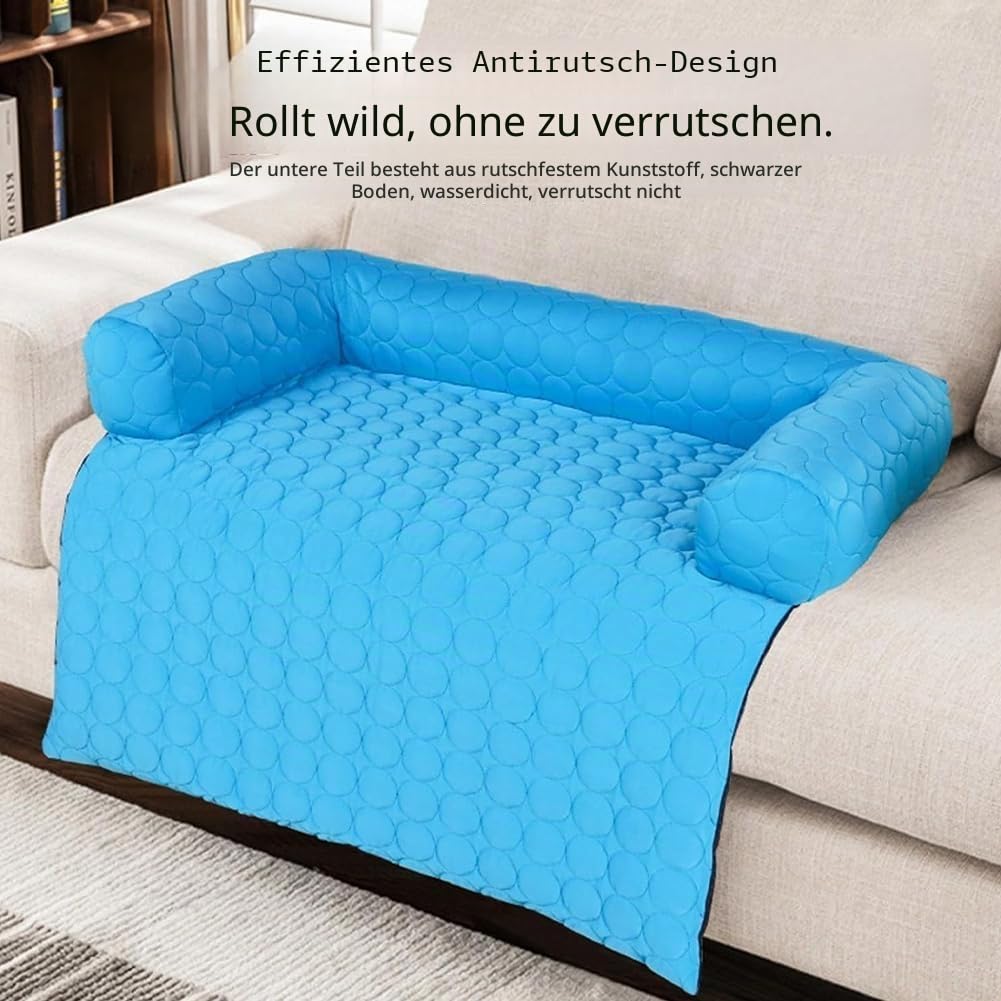 Pelzbarn Kühlmatte für Hunde, Hitzelindernde Kühlende Hundebett, Haustier Selbst-Kühl-Pad, Sommer Komfortmatte mit Ice-Seiden-Stoff, für kleine bis große Rassen (Grau, L(90 * 90cm - 35,5 * 35,5 Zoll))