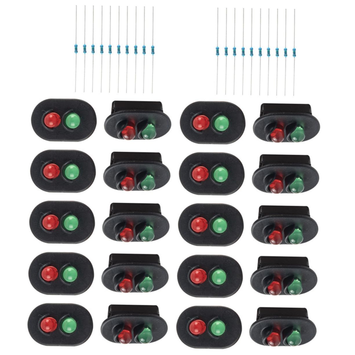 DIYEAH 2 Sets Mini Train Signal Models Abs Stainless Steel Model Train Signals for DIY Decor