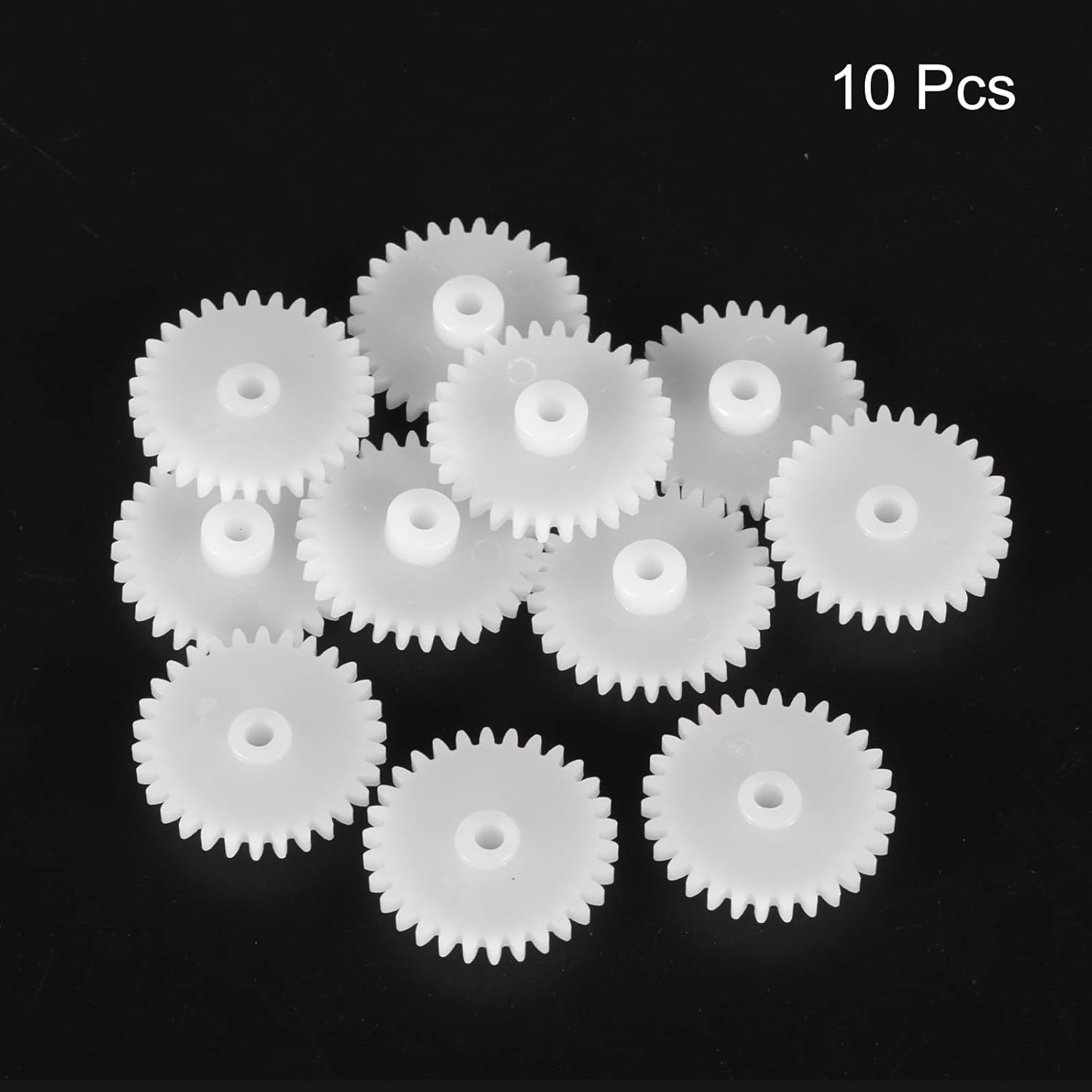 MECCANIXITY 10 Pcs Plastic Gears 30 Teeth Plastic Motor Gear Model 302A Reduction Gear for RC Car Model DIY Robot (White, Module 0.5)