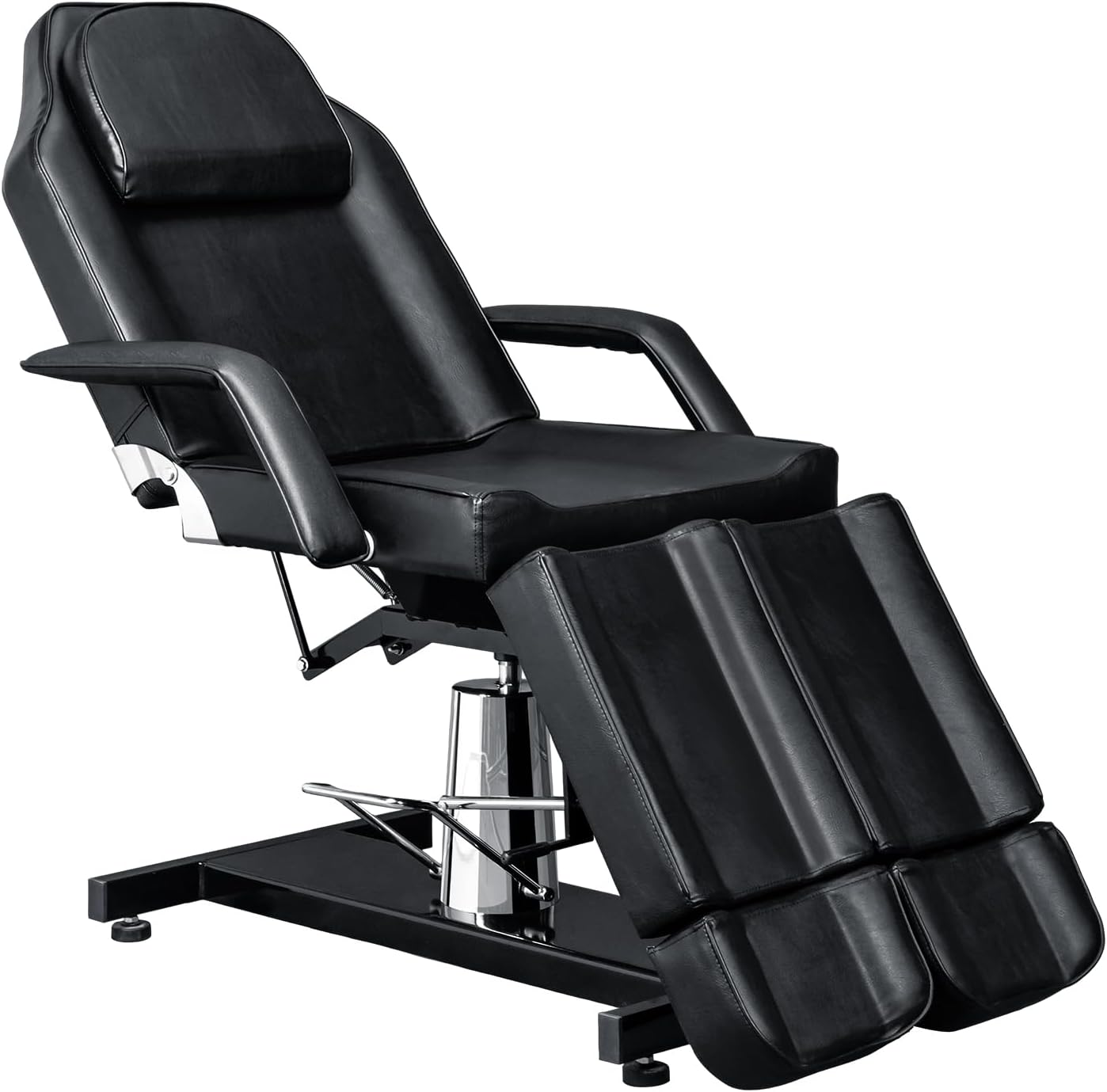 OmySalon Professional Tattoo Chair, Lash Chair Massage Table, Facial Bed with 2 Adjustable Split Legs, Esthetician Bed Table for Spa Lash Microblading Waxing & Physical Therapy, Black