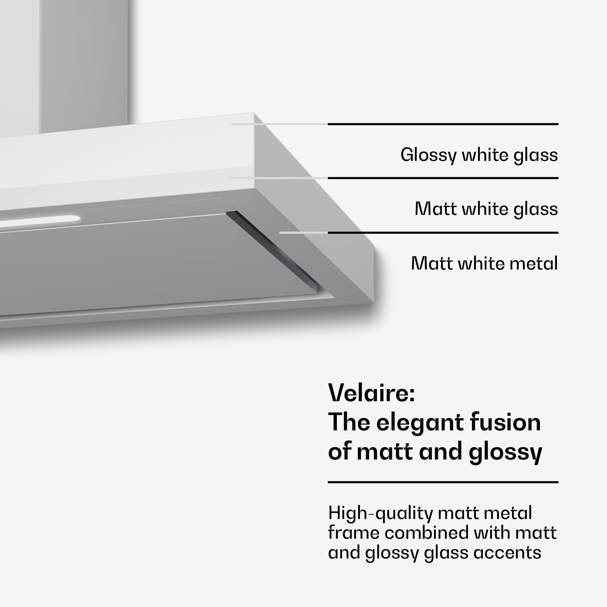 Klarstein Okap kuchenny, Velaire 90 cm – 595 m³/h, efektywność energetyczna A++, sterowanie dotykowe, LED, cichy, filtr aluminiowy i z węglem aktywnym, okap ścienny, biały