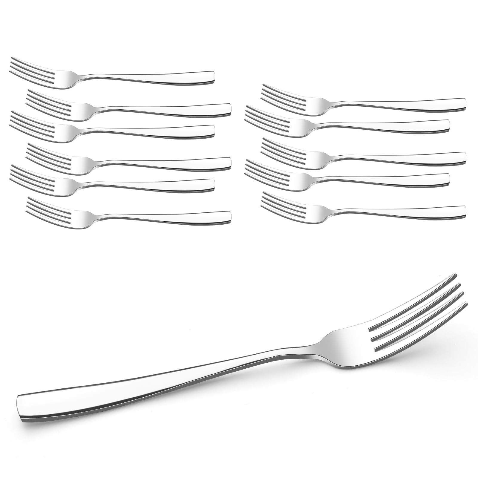 Fourchettes de table en acier inoxydable de 20,3 cm - Lot de 12 pièces standards